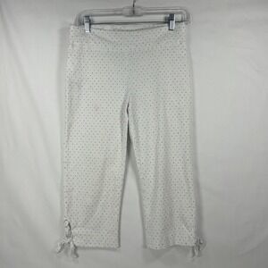 Counterparts White Multicolor Polka Dot Capri Pants Size 6P